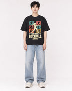 Mockup Boxy Heavyweight Tee Black male full-body 01