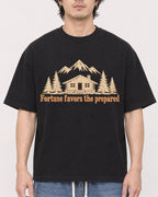 Mockup Boxy Heavyweight Tee Black male close-up 03