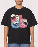 Mockup Boxy Heavyweight Tee Black male close-up 10