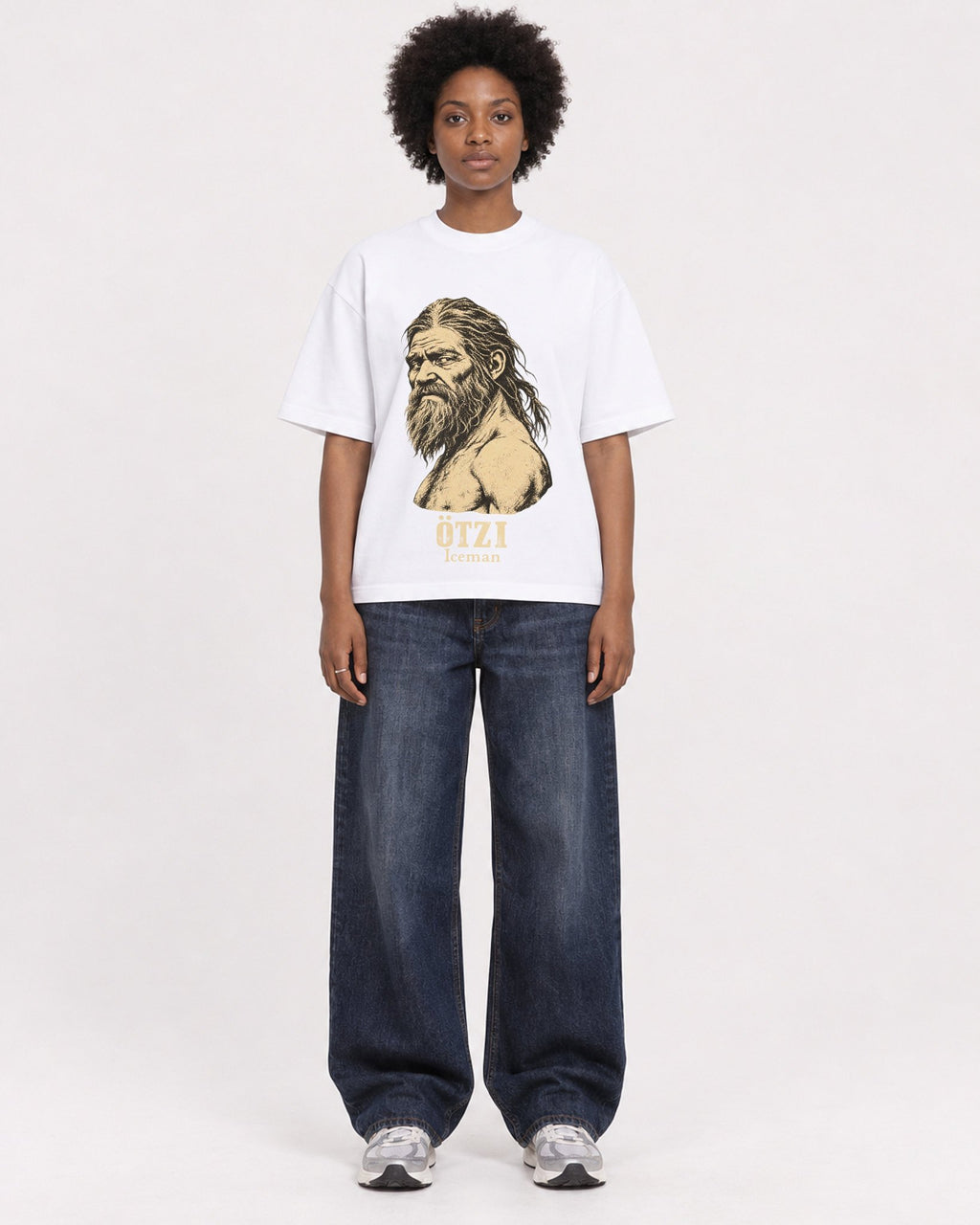 Mockup Boxy Heavyweight Tee White female full-body 14