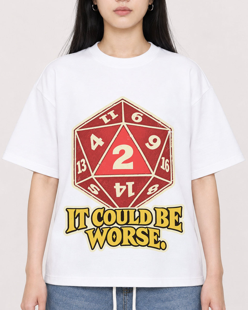 Mockup Boxy Heavyweight Tee White female close-up 01