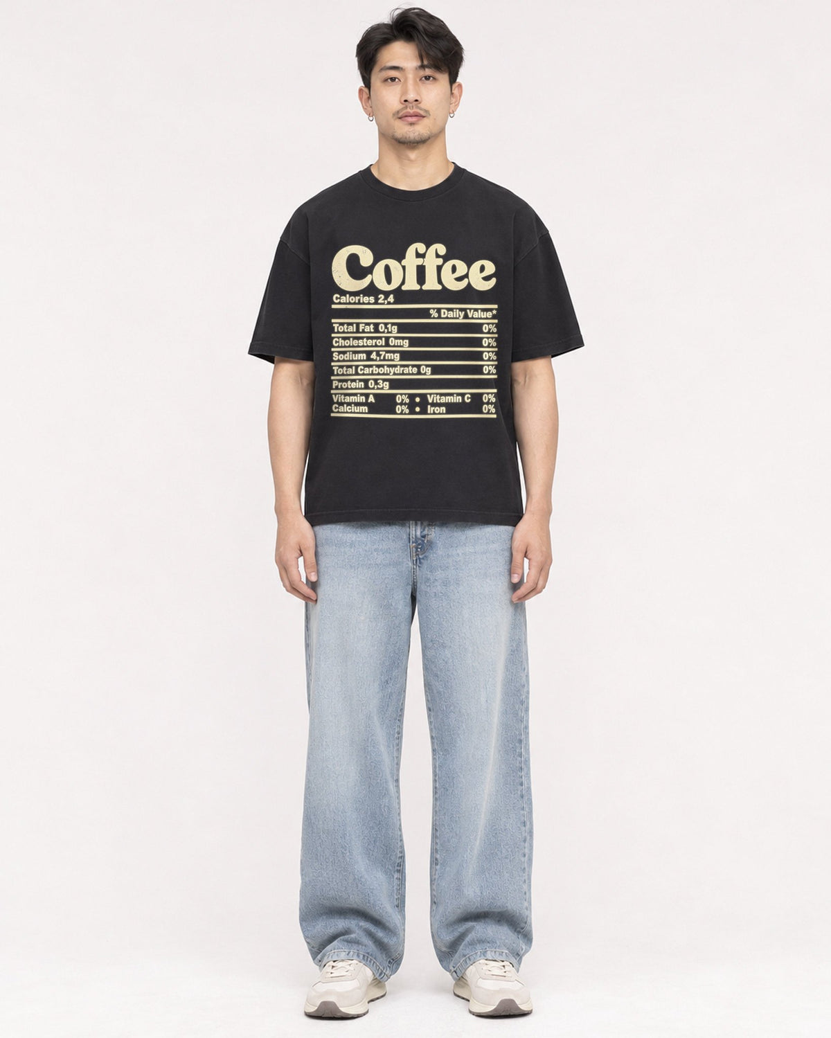 Mockup Boxy Heavyweight Tee Black male full-body 13