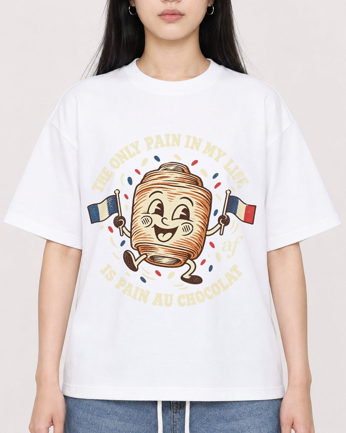 Mockup Boxy Heavyweight Tee White female close-up 01