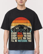 Mockup Boxy Heavyweight Tee Black male close-up 13