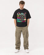Mockup Boxy Heavyweight Tee Black male full-body 08
