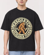 Mockup Boxy Heavyweight Tee Black male close-up 13