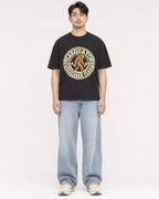 Mockup Boxy Heavyweight Tee Black male full-body 13