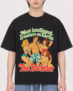 Mockup Boxy Heavyweight Tee Black male close-up 11