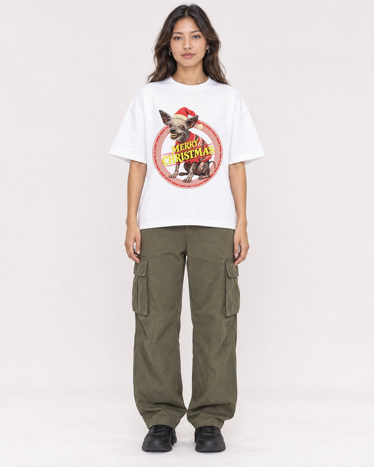 Mockup Boxy Heavyweight Tee White female full-body 02