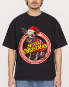 Mockup Boxy Heavyweight Tee Black male close-up 02