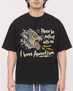 Mockup Boxy Heavyweight Tee Black male close-up 03
