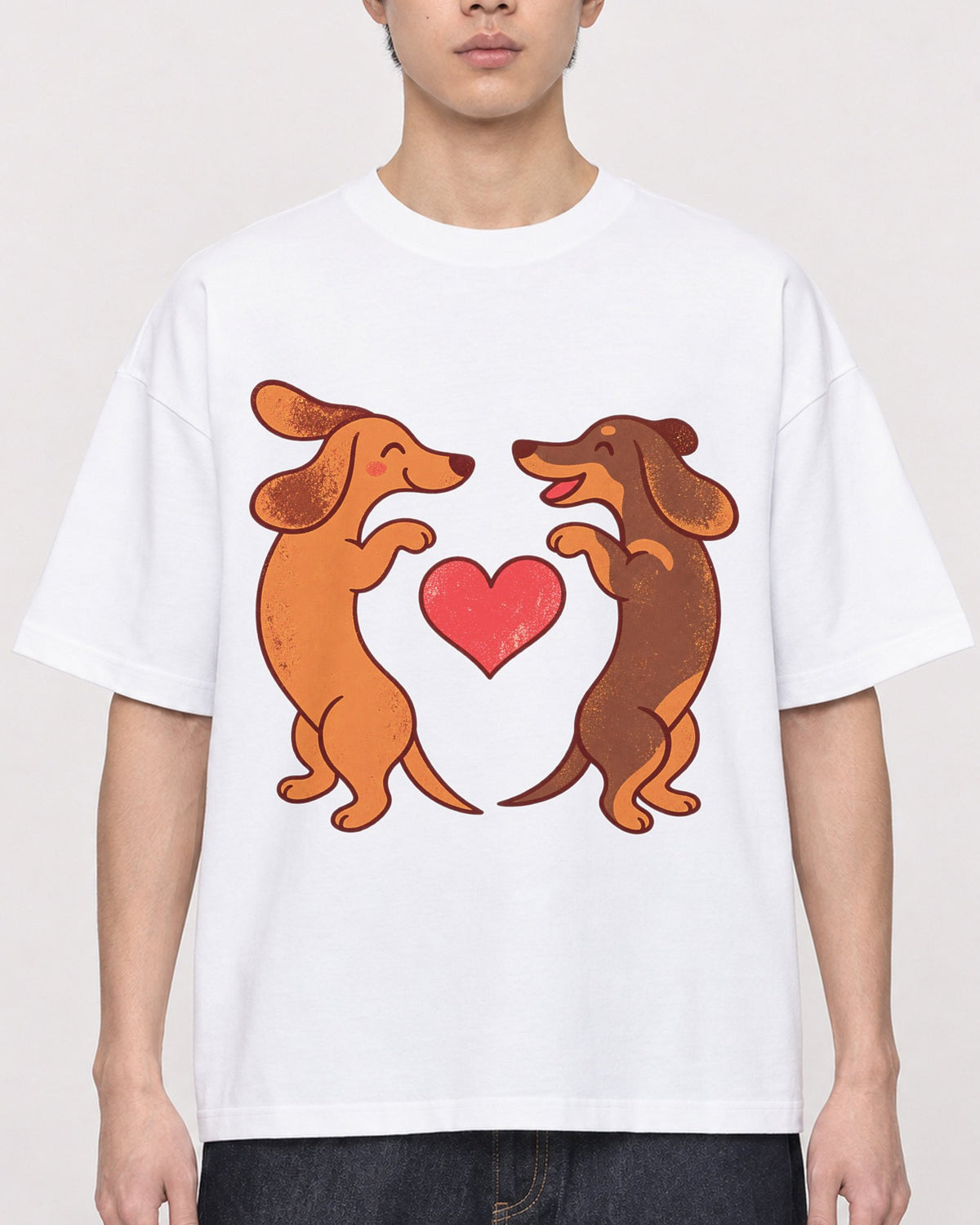 Mockup Boxy Heavyweight Tee White male close-up 01