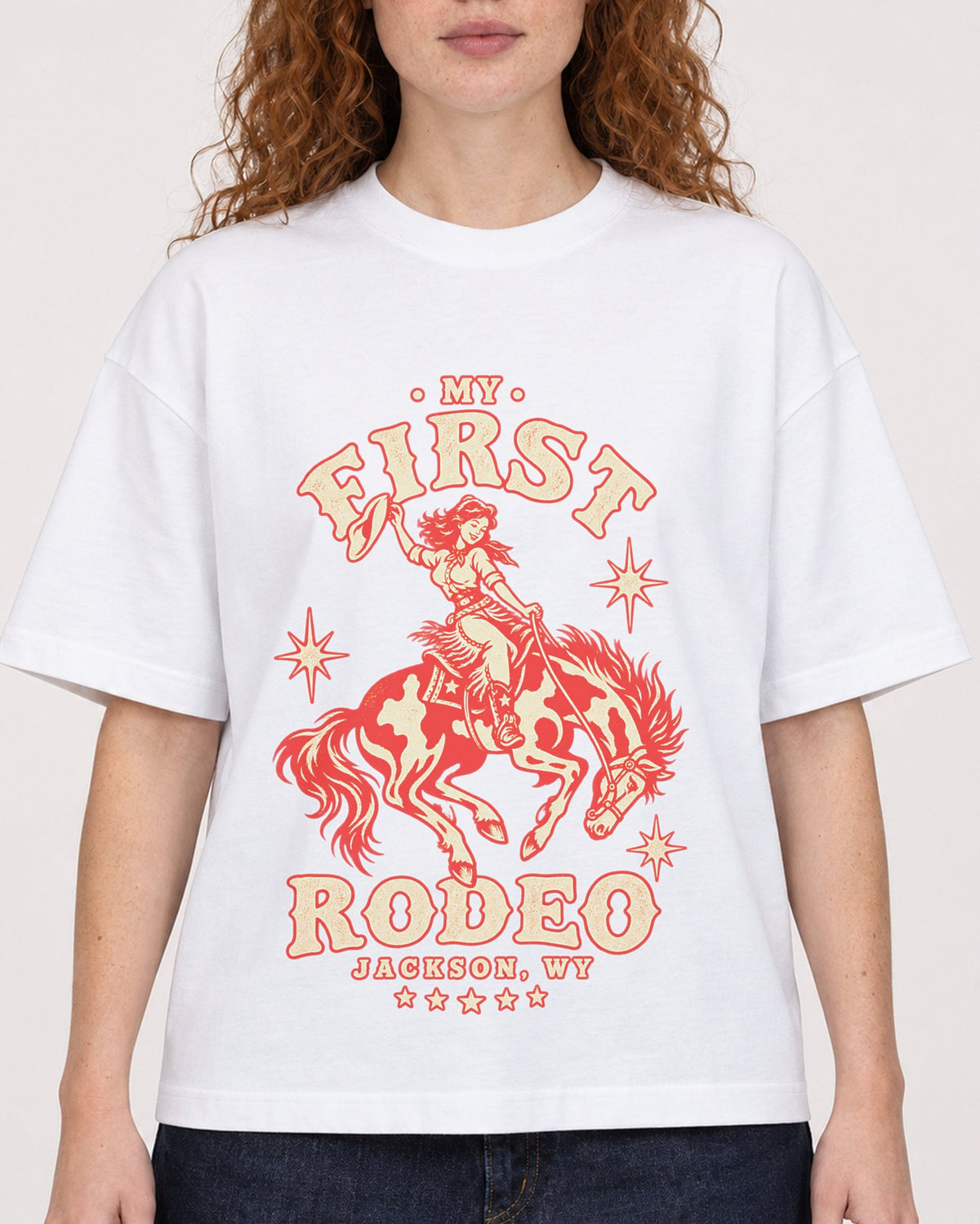 Mockup Boxy Heavyweight Tee White female close-up 09