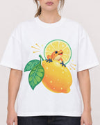 Mockup Boxy Heavyweight Tee White female close-up 29