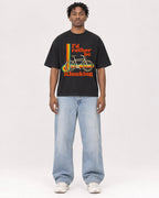Mockup Boxy Heavyweight Tee Black male full-body 05