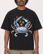 Mockup Boxy Heavyweight Tee Black male close-up 04