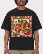 Mockup Boxy Heavyweight Tee Black male close-up 04