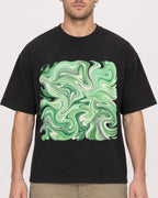 Mockup Boxy Heavyweight Tee Black male close-up 08