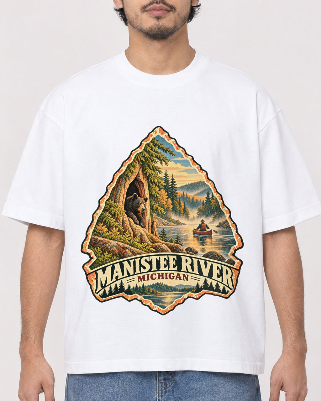 Mockup Boxy Heavyweight Tee White male close-up 02