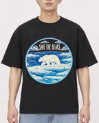 Mockup Boxy Heavyweight Tee Black male close-up 01