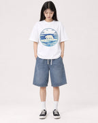 Mockup Boxy Heavyweight Tee White female full-body 01