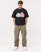 Mockup Boxy Heavyweight Tee Black male full-body 08