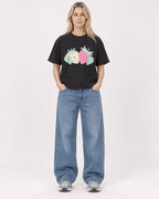 Mockup Boxy Heavyweight Tee Black female full-body 08