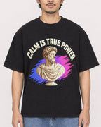 Mockup Boxy Heavyweight Tee Black male close-up 02