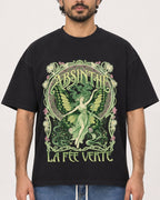 Mockup Boxy Heavyweight Tee Black male close-up 47