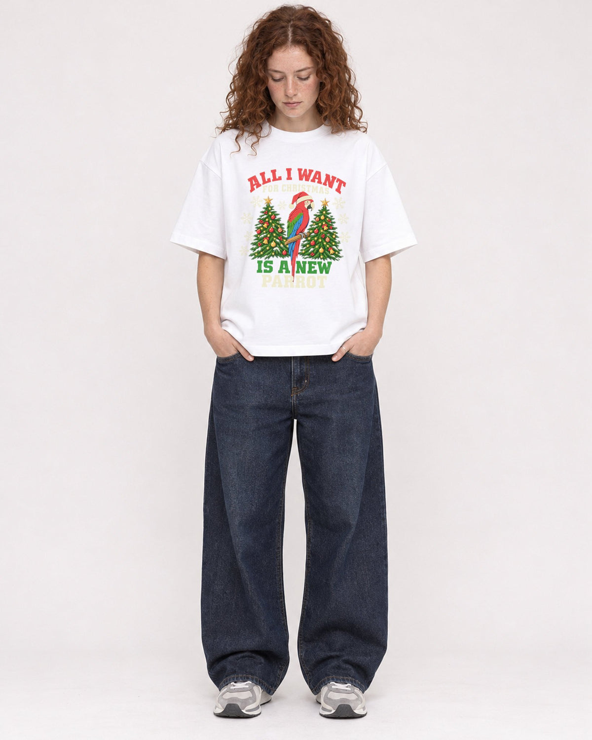 Mockup Boxy Heavyweight Tee White female full-body 09
