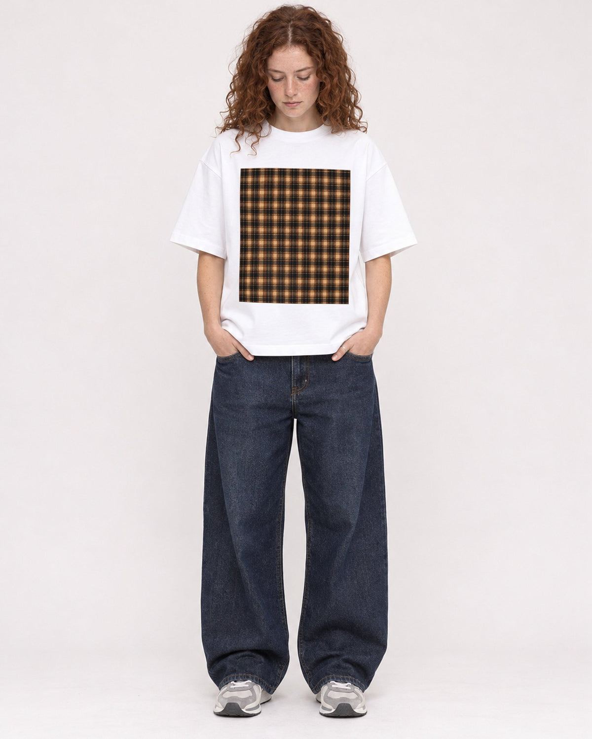 Mockup Boxy Heavyweight Tee White female full-body 09