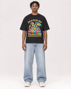 Mockup Boxy Heavyweight Tee Black male full-body 05