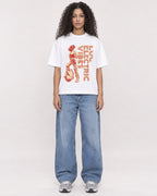 Mockup Boxy Heavyweight Tee White female full-body 10
