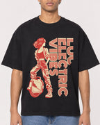 Mockup Boxy Heavyweight Tee Black male close-up 10
