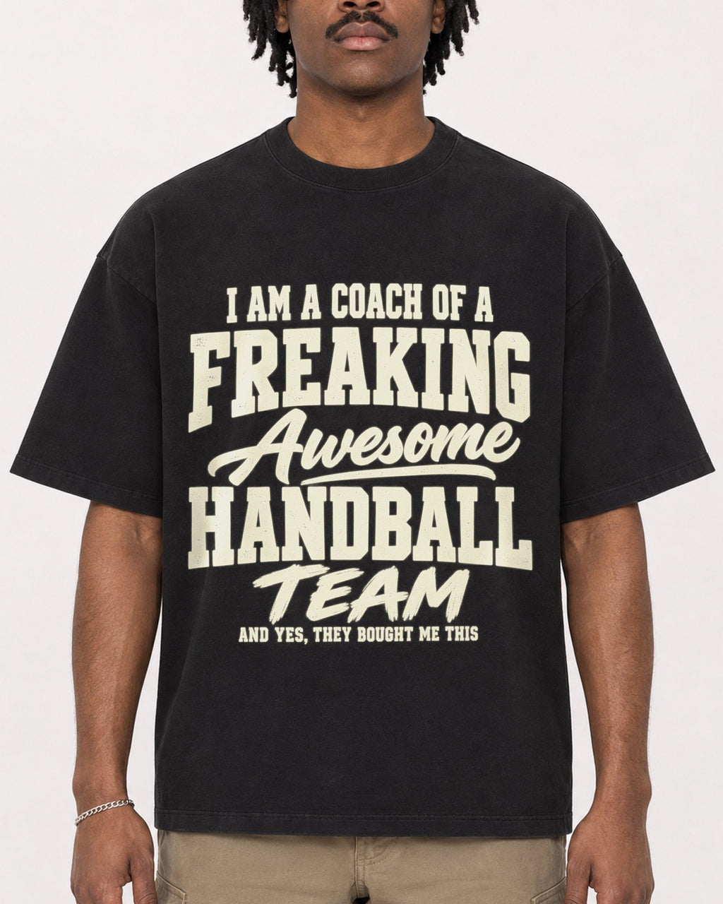 Mockup Boxy Heavyweight Tee Black male close-up 04
