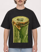 Mockup Boxy Heavyweight Tee Black male close-up 09