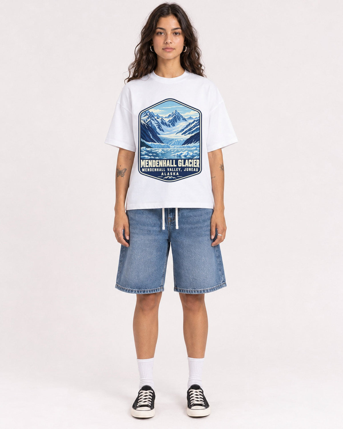 Mockup Boxy Heavyweight Tee White female full-body 06