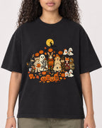 Mockup Boxy Heavyweight Tee Black female close-up 10