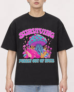 Mockup Boxy Heavyweight Tee Black male close-up 01