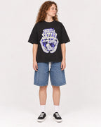 Mockup Boxy Heavyweight Tee Black female full-body 09