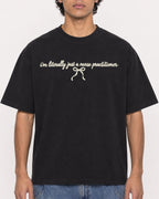 Mockup Boxy Heavyweight Tee Black male close-up 26