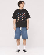 Mockup Boxy Heavyweight Tee Black male full-body 03