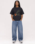 Mockup Boxy Heavyweight Tee Black female full-body 04
