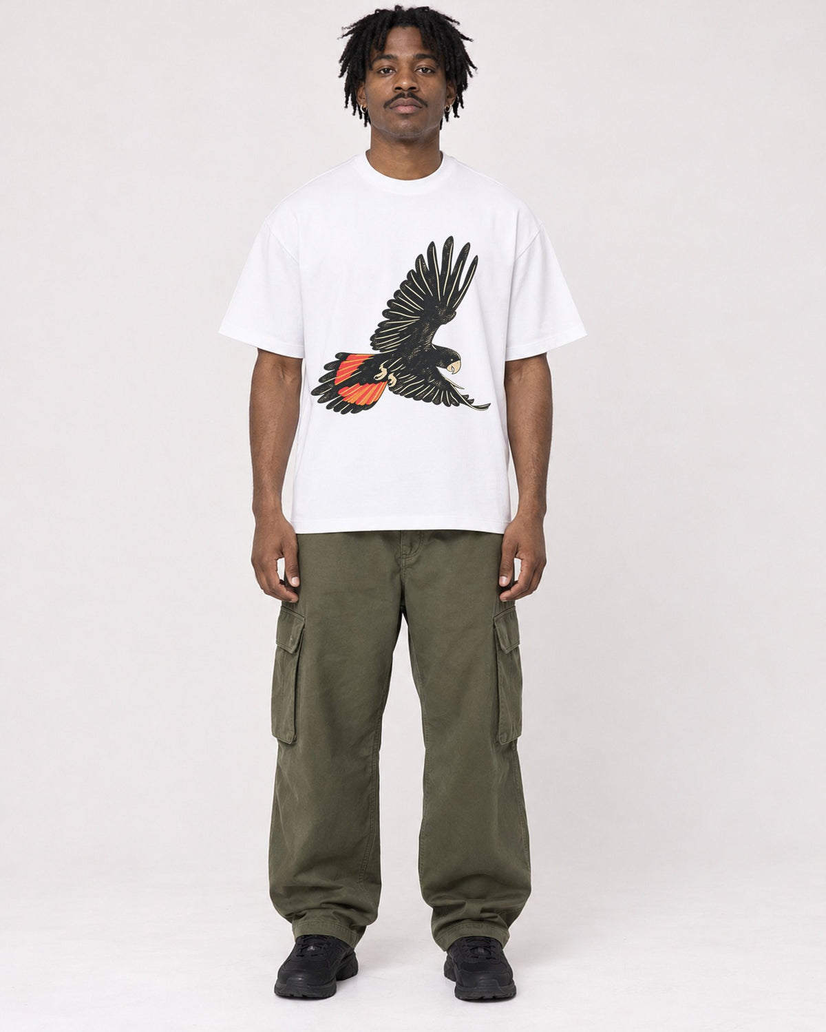 Mockup Boxy Heavyweight Tee White male full-body 04