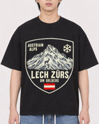 Mockup Boxy Heavyweight Tee Black male close-up 11