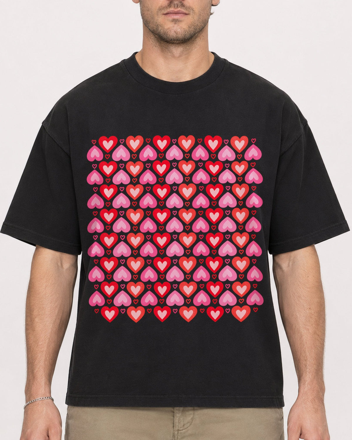 Mockup Boxy Heavyweight Tee Black male close-up 08
