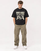 Mockup Boxy Heavyweight Tee Black male full-body 08