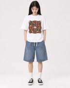 Mockup Boxy Heavyweight Tee White female full-body 01