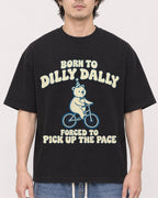 Mockup Boxy Heavyweight Tee Black male close-up 03