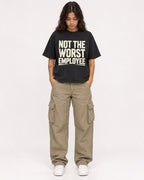 Mockup Boxy Heavyweight Tee Black female full-body 06